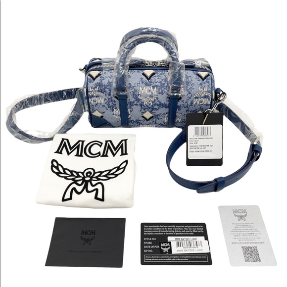 MCM Mini Logo Jacquard Boston Crossbody Bag - Picture 2 of 11